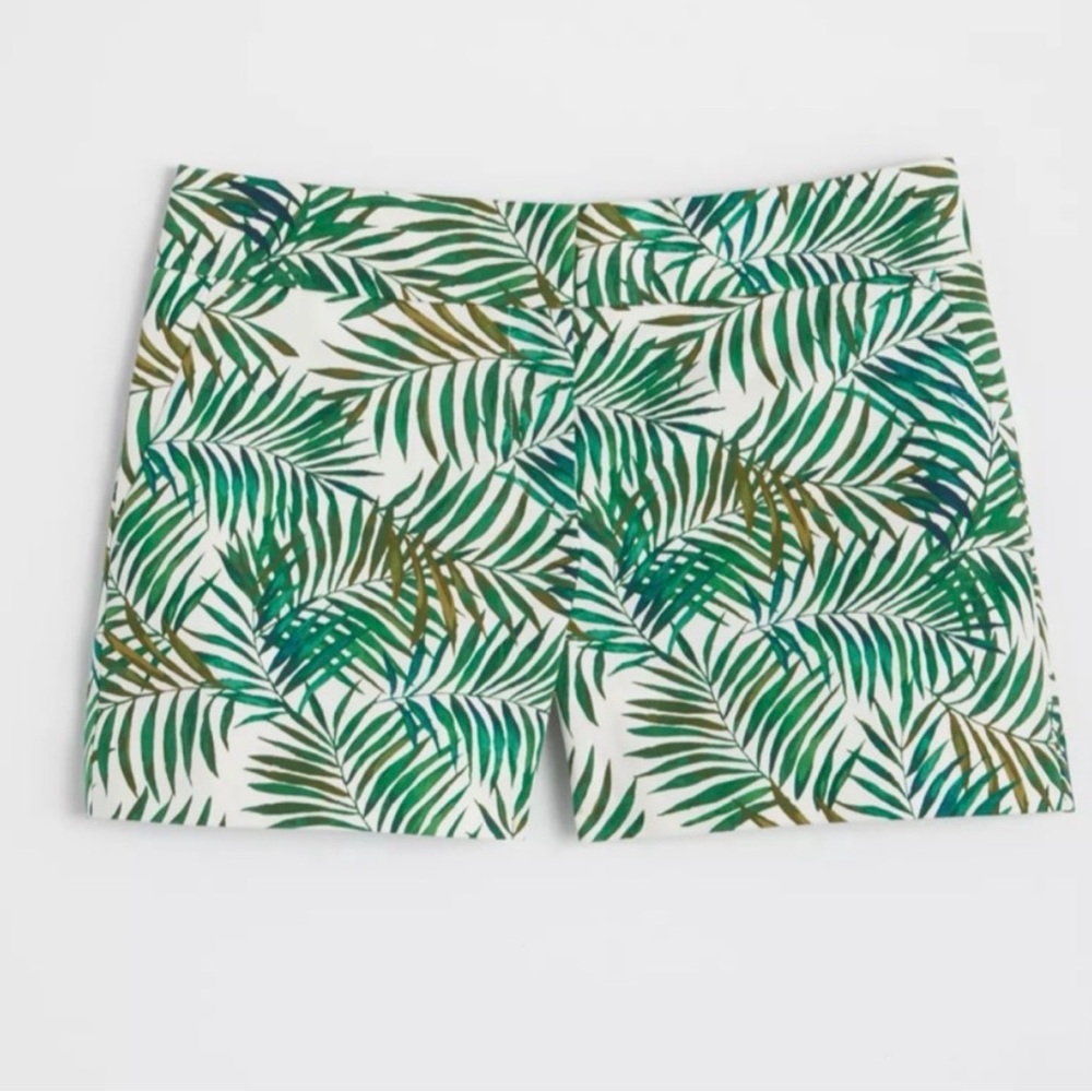 LOFT Green Palm-Print Riviera Short 12